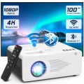 TMY Projector with WiFi and Bluetooth【100" Screen Included】 Native 1080P Outdoor Projector, 4K Supported Portable Projector, Compatible with iOS/Android/PC/TV Stick/HDMI/AV/USB, Indoor Outdoor Use