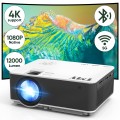 TMY Native 1080P Projector with 5G WiFi and Bluetooth 5.1, 320ANSI 4K Supported Mini Projector, Portable Projector Compatible with TV Stick/Phone/PC/DVD/HDMI/AV/USB/SD, Outdoor Movie Projector